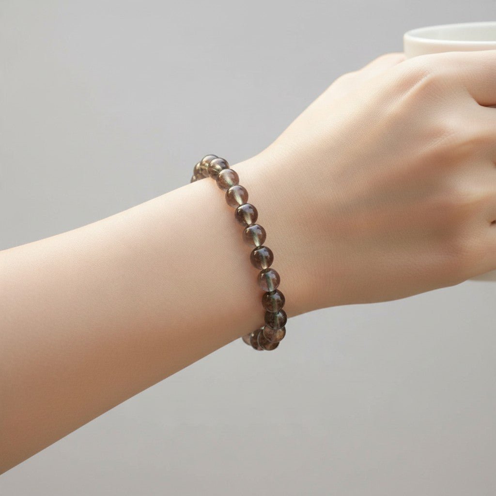 Bracelet tectite Thaïlande AAA (boules 6,5-7,5mm) - La Boite à Cailloux
