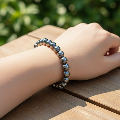 Bracelet terahertz Chine AA boules 7 - 8mm - La Boite à Cailloux