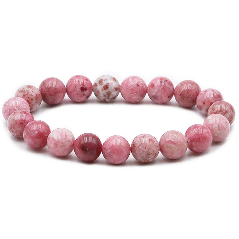 Bracelet thulite Norvège A (boules 10mm) - La Boite à Cailloux
