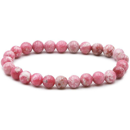 Bracelet thulite Norvège A (boules 5 - 6mm) - La Boite à Cailloux