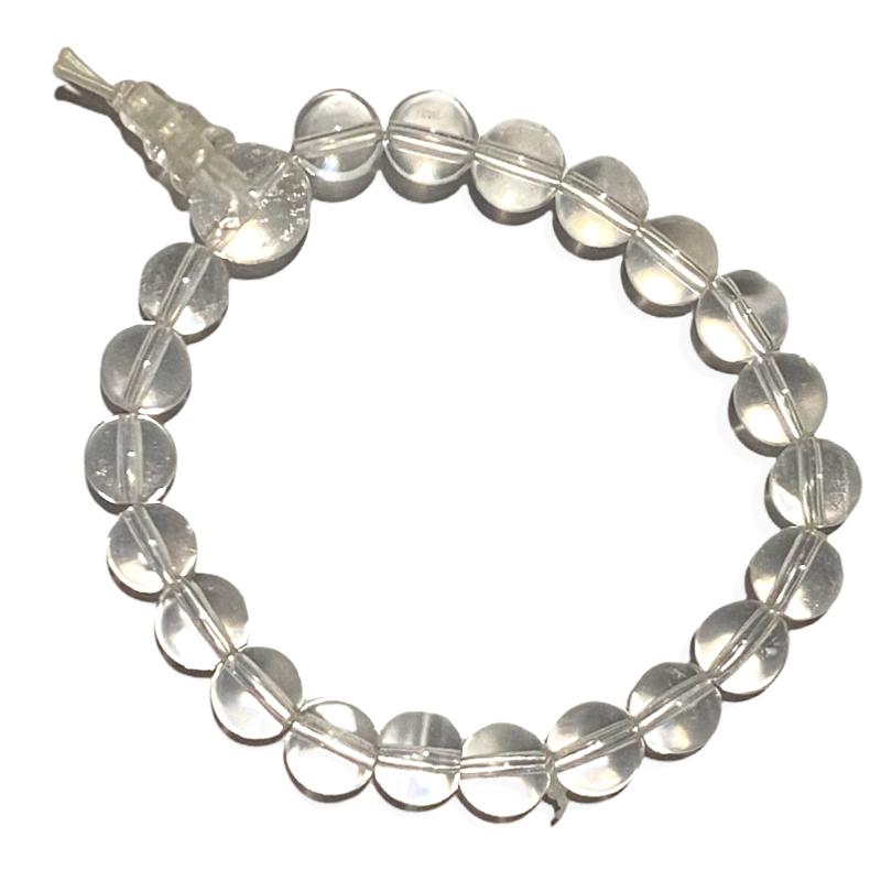 Bracelet tibétain cristal de roche Brésil A (boules 7 - 8mm) - La Boite à Cailloux