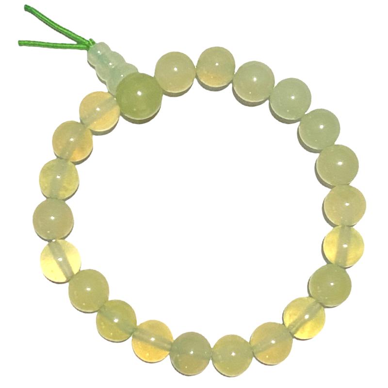 Bracelet tibétain jade de Chine A (boules 7 - 8mm) - La Boite à Cailloux