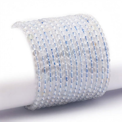 Bracelet topaze bleue Brésil AA (boules 3 - 4mm) - La Boite à Cailloux