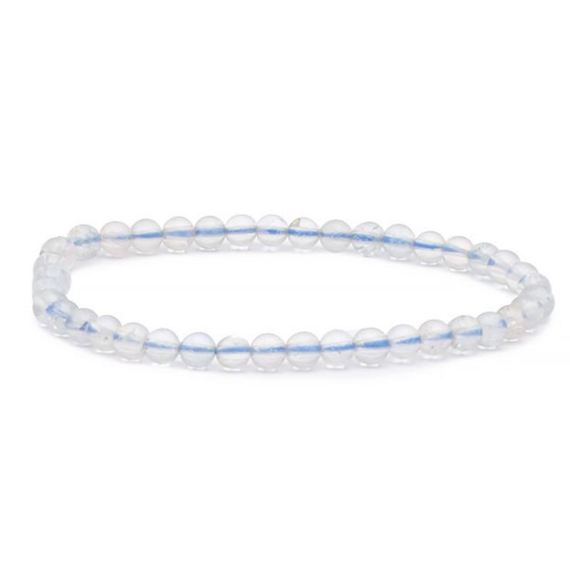 Bracelet topaze bleue Brésil AA (boules 3 - 4mm) - La Boite à Cailloux