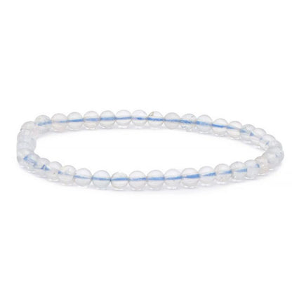Bracelet topaze bleue Brésil AA (boules 3 - 4mm) - La Boite à Cailloux