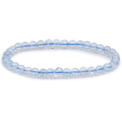 Bracelet topaze bleue Zimbabwe AAA (boules 5-6mm)
