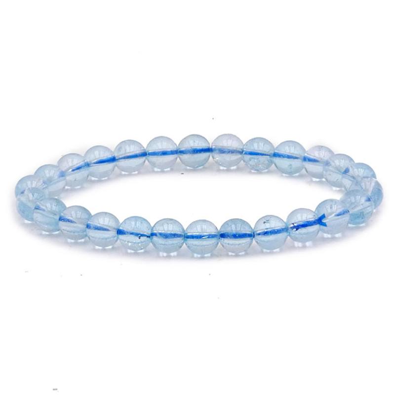 Bracelet topaze bleue Zimbabwe AAA (boules 7,5 - 8,5mm) - La Boite à Cailloux