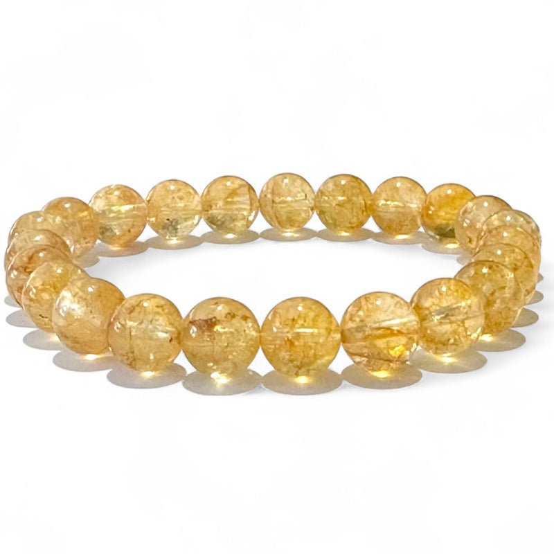 Bracelet topaze impériale Brésil AA+ (boules 8 - 9mm) - La Boite à Cailloux