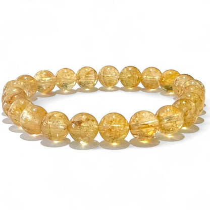 Bracelet topaze impériale Brésil AA+ (boules 8 - 9mm) - La Boite à Cailloux