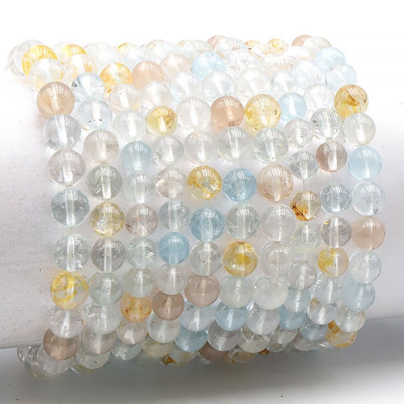 Bracelet topaze multicolore Brésil AA+ (boules 7 - 8mm) - La Boite à Cailloux