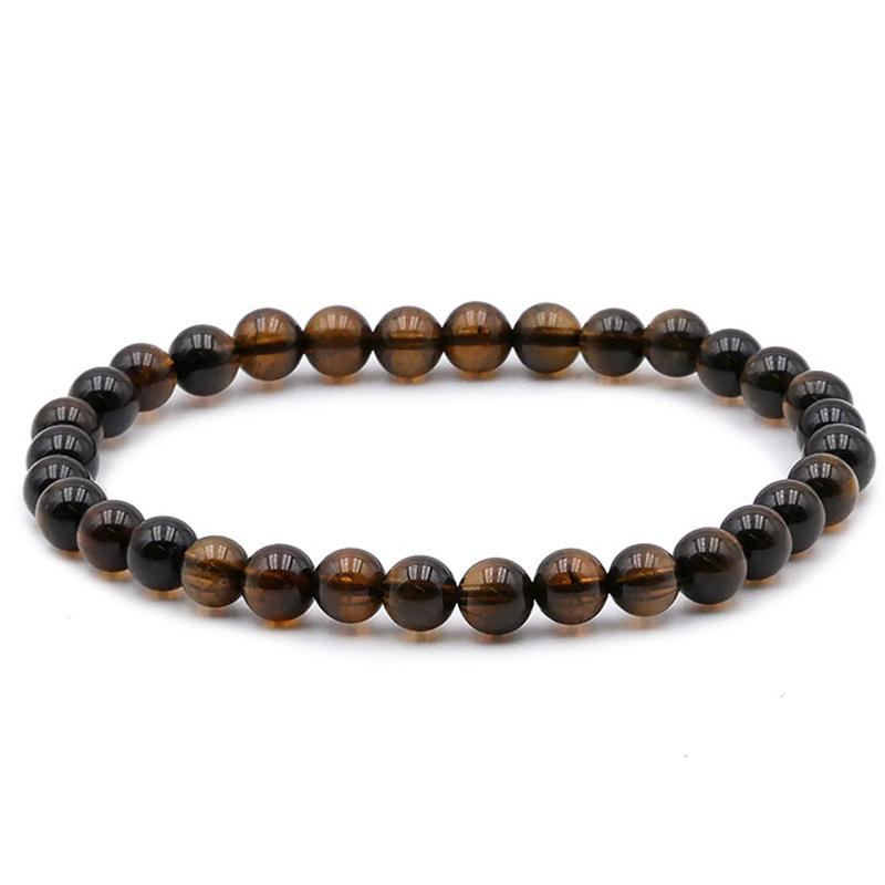 Bracelet tourmaline marron Brésil A+ (dravite) boules 5 - 6mm - La Boite à Cailloux