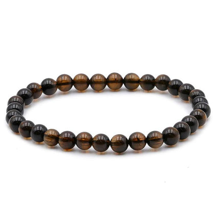 Bracelet tourmaline marron Brésil A+ (dravite) boules 5 - 6mm - La Boite à Cailloux