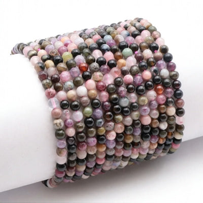 Pulsera turmalina multicolor Brasil A (bolas 3-4mm)