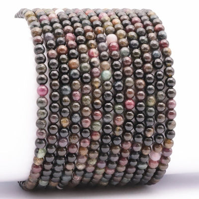 Pulsera turmalina multicolor Brasil A (bolas 3-4mm)