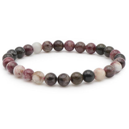 Bracelet tourmaline multicolore Brésil A (boules 7 - 8mm) - Taille L - La Boite à Cailloux