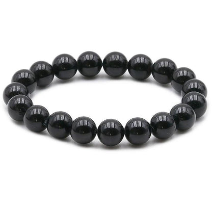 Bracelet tourmaline noire Brésil A (boules 10mm) - La Boite à Cailloux