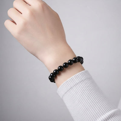 Pulseira de turmalina negra  Brasil A (contas 10mm)