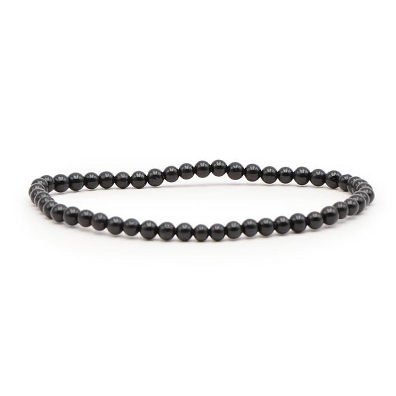 Bracelet tourmaline noire Brésil A (boules 3 - 4mm) - La Boite à Cailloux