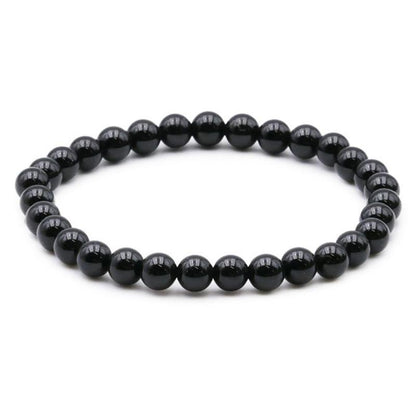 Bracelet tourmaline noire Brésil A (boules 5 - 6mm) - La Boite à Cailloux