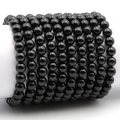 Bracelet tourmaline noire Brésil A (boules 7-8mm) - La Boite à Cailloux