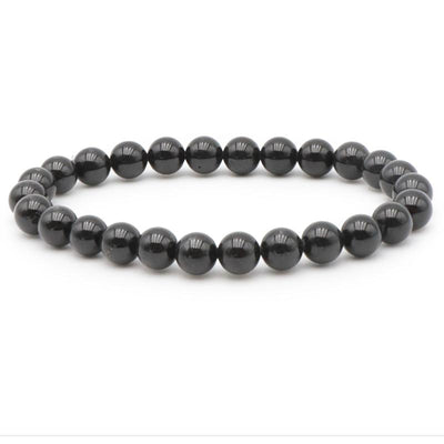 Pulsera turmalina negra Brasil A (bolas 7-8mm) - Talla L