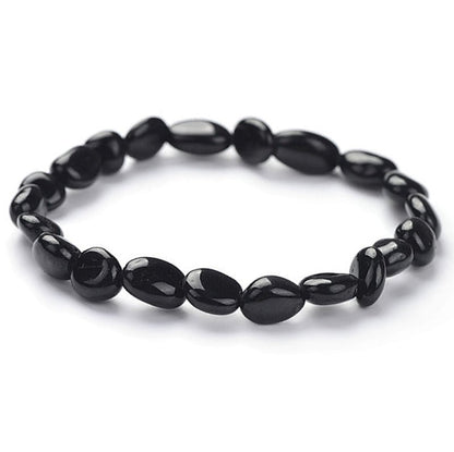 Bracelet tourmaline noire Brésil A (grains 5 - 7mm) - La Boite à Cailloux