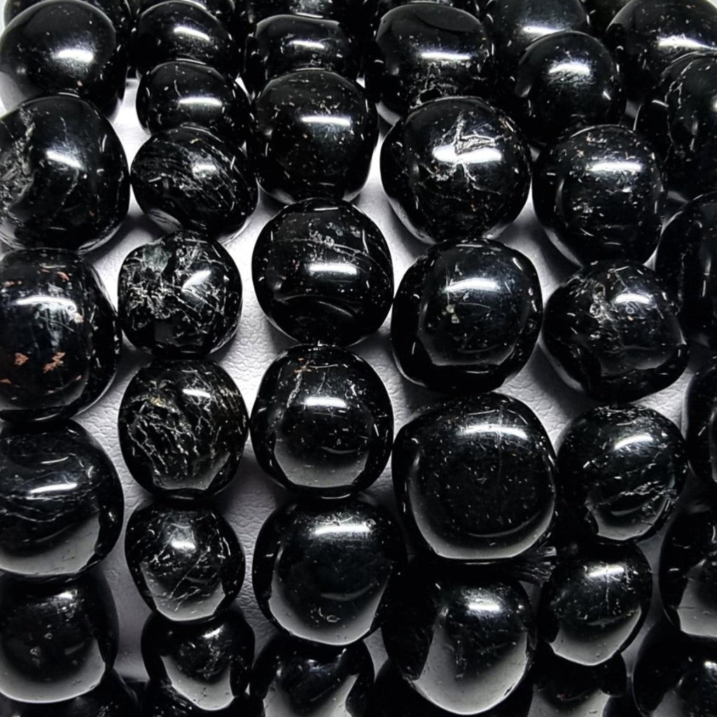 Bracelet tourmaline noire Brésil A (pierres roulées 10 - 12mm) - La Boite à Cailloux