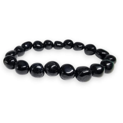 Pulsera de turmalina negra Brasil A (granos 5-7mm)