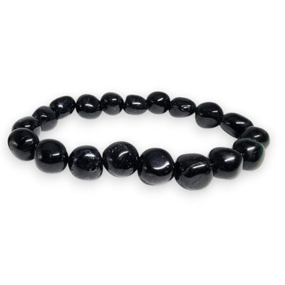 Bracelet tourmaline noire Brésil A (pierres roulées 10 - 12mm) - La Boite à Cailloux