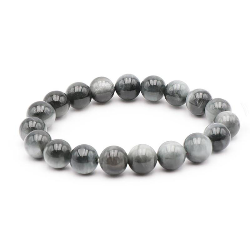Bracelet tourmaline oeil de chat Afrique du Sud A+ (boules 10mm) - La Boite à Cailloux