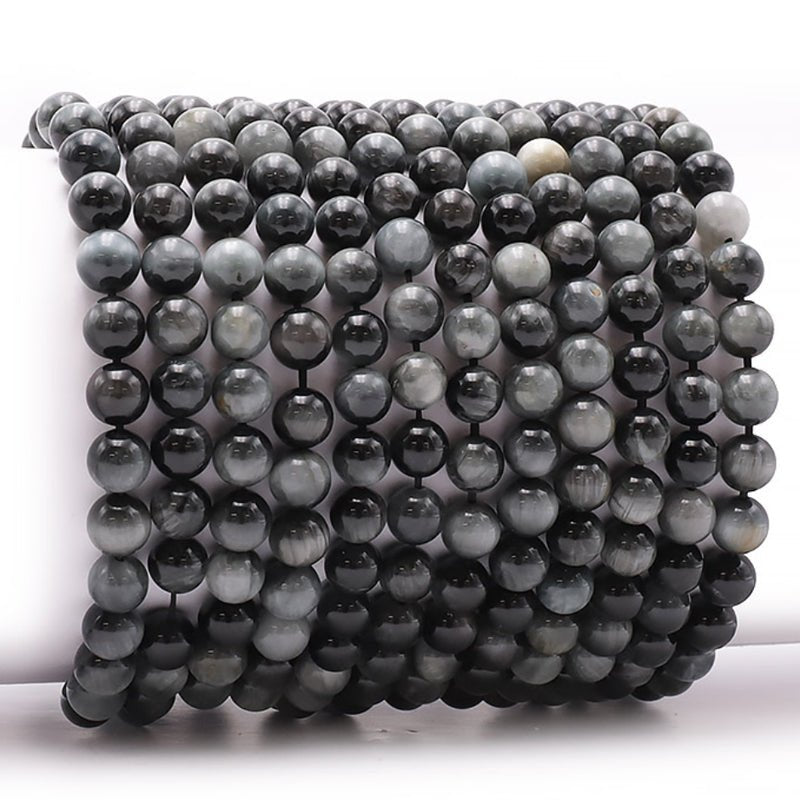 Bracelet tourmaline oeil de chat Afrique du Sud A (boules 5 - 6mm) - La Boite à Cailloux