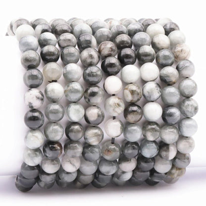 Bracelet tourmaline oeil de chat Afrique du Sud A (boules 7-8mm) - La Boite à Cailloux
