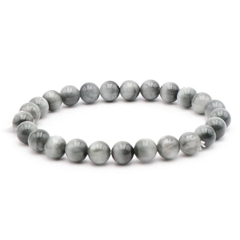 Bracelet tourmaline oeil de chat Afrique du Sud A (boules 7 - 8mm) - La Boite à Cailloux