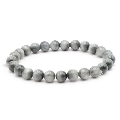 Bracelet tourmaline oeil de chat Afrique du Sud A (boules 7 - 8mm) - La Boite à Cailloux