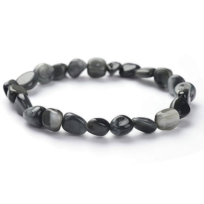 Bracelet tourmaline oeil de chat Afrique du Sud A (grains 5 - 7mm) - La Boite à Cailloux