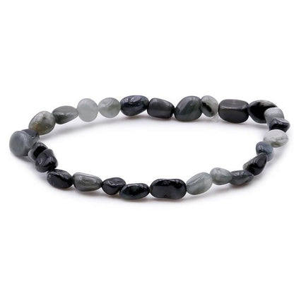 Bracelet tourmaline oeil de chat Afrique du Sud A (grains 5 - 7mm) - La Boite à Cailloux