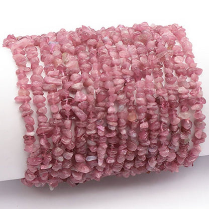 Bracelet tourmaline rose ou rubélite Namibie A (perles baroques) - La Boite à Cailloux