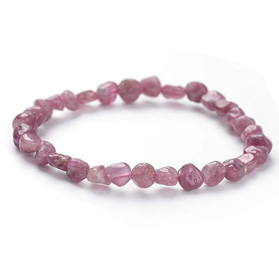 Bracelet tourmaline rose (rubélite) Brésil A (grains 5-7mm)