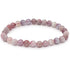 Bracelet tourmaline rose sur Eudialyte Namibie A (boules 5 - 6mm) - La Boite à Cailloux