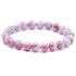 Bracelet tourmaline rose sur Eudialyte Namibie A+ (boules 7 - 8mm) - La Boite à Cailloux