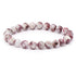 Bracelet tourmaline rose sur quartz Brésil A+ (boules 8 - 9mm) - La Boite à Cailloux