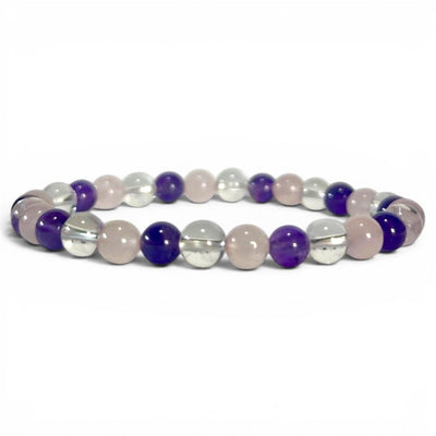 Pulsera multi Amatista Cristal de roca Cuarto rosa Brasil A (perlas barrocas)