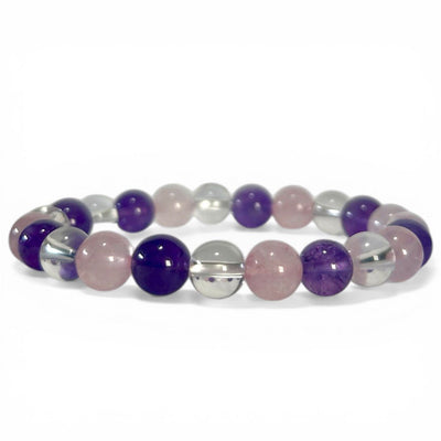 Pulsera multi Amatista Cristal de roca Cuarto rosa Brasil A (perlas barrocas)