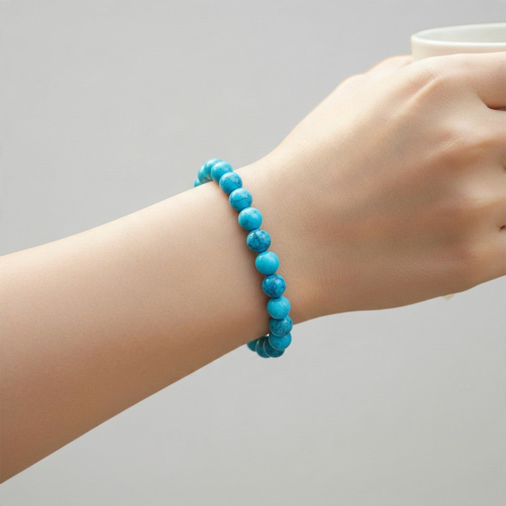 Bracelet turquenite Chine A (boules 5-6mm) - La Boite à Cailloux