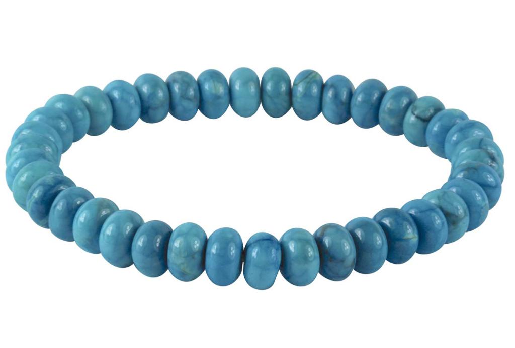 Bracelet turquenite Chine A (perles boutons 8mm) - La Boite à Cailloux