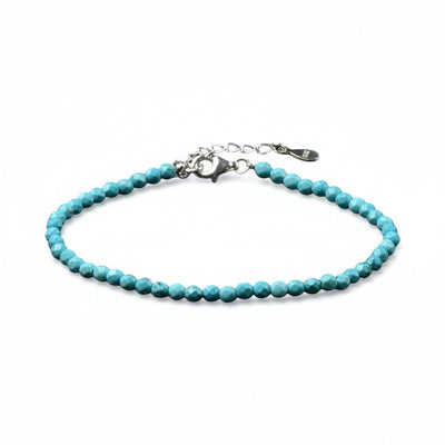 Bracelet turquenite perles facettées argent 925