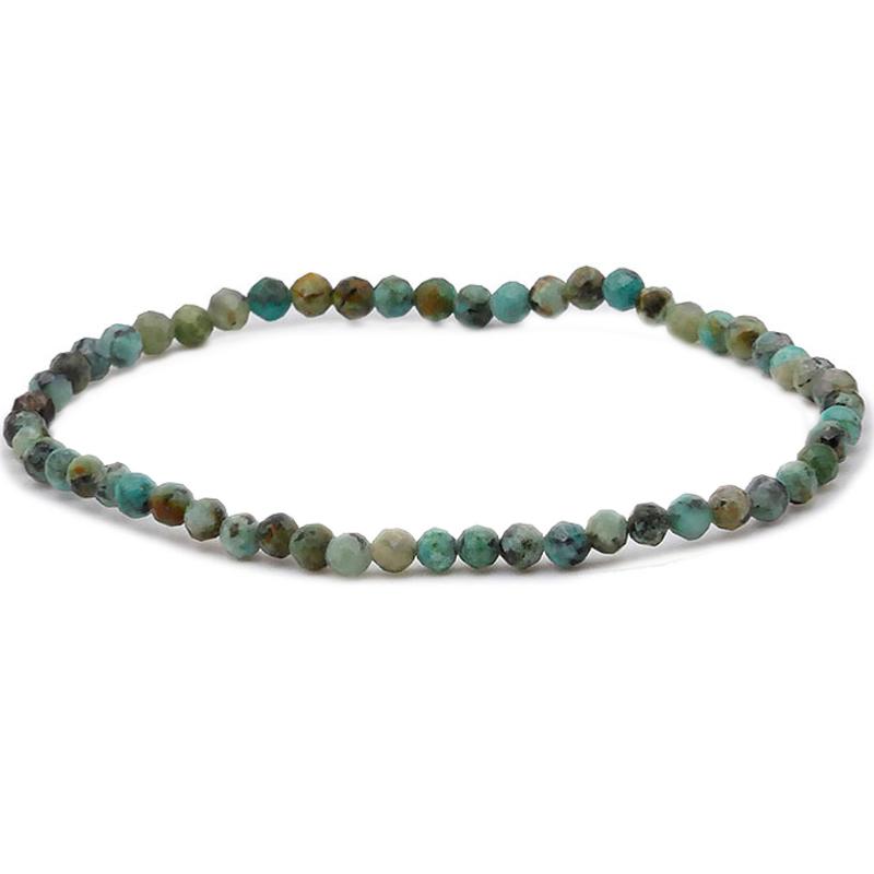 Bracelet turquoise Afrique A+ (perles facettées 2-3mm) - La Boite à Cailloux