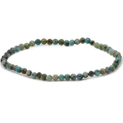 Bracelet turquoise Afrique A+ (perles facettées 2-3mm) - La Boite à Cailloux