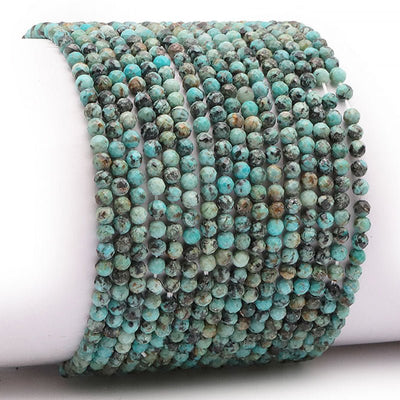 Bracciale turchese Africa A+ (perline sfaccettate 2-3mm)