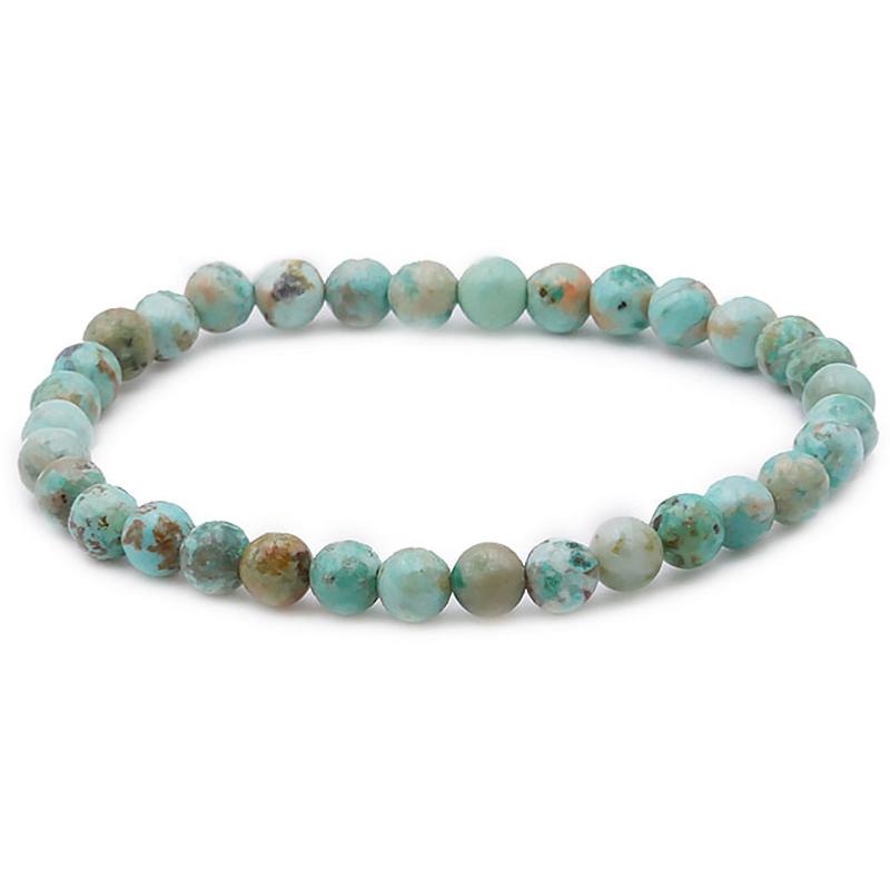Bracelet turquoise Pérou A (boules 5 - 6mm) - La Boite à Cailloux